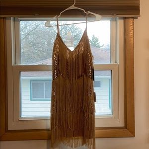 Lulus gold frill dress